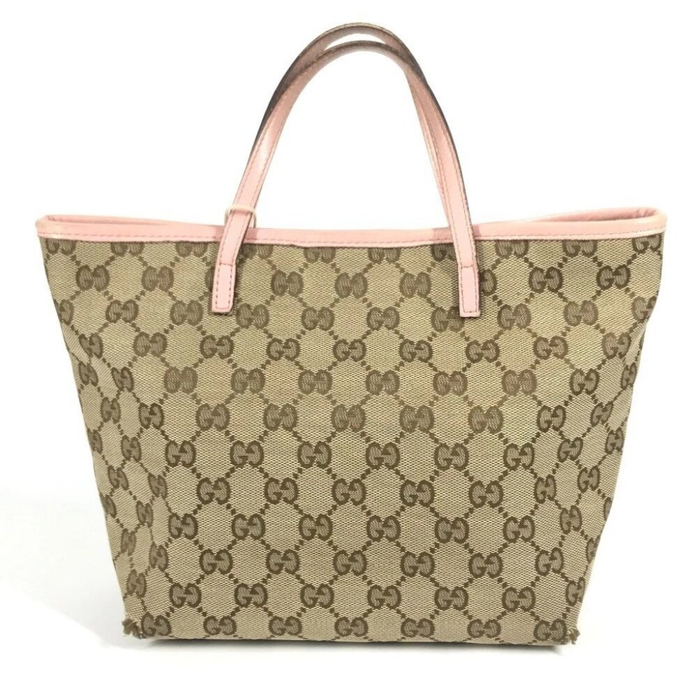 GUCCI 271101 GG Papagallo parrot Tote Bag with Charm Hand Bag pink/Beige - Picture 3 of 14